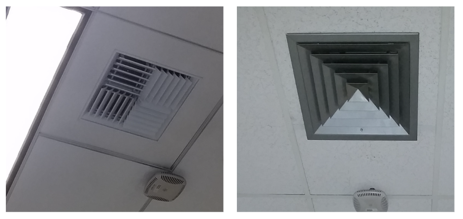 vents distributing air in 4 directions