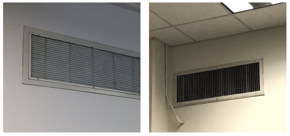 vents distributing air in 4 directions