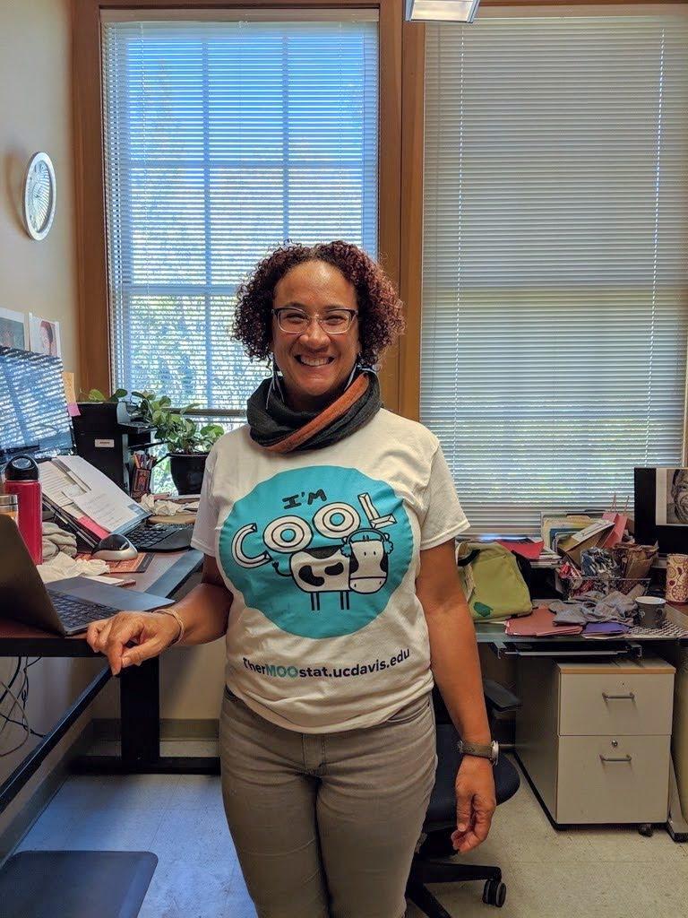 UCD staff wearing a thermoostat t-shirt