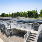 Image of the holding tanks at the UC Davis Wastewater Treatment Plant