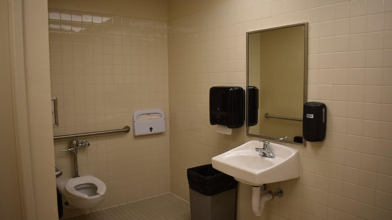 Voorhies Room 108 after conversion to gender neutral restroom Voorhies Room 108 after conversion to gender neutral restroom