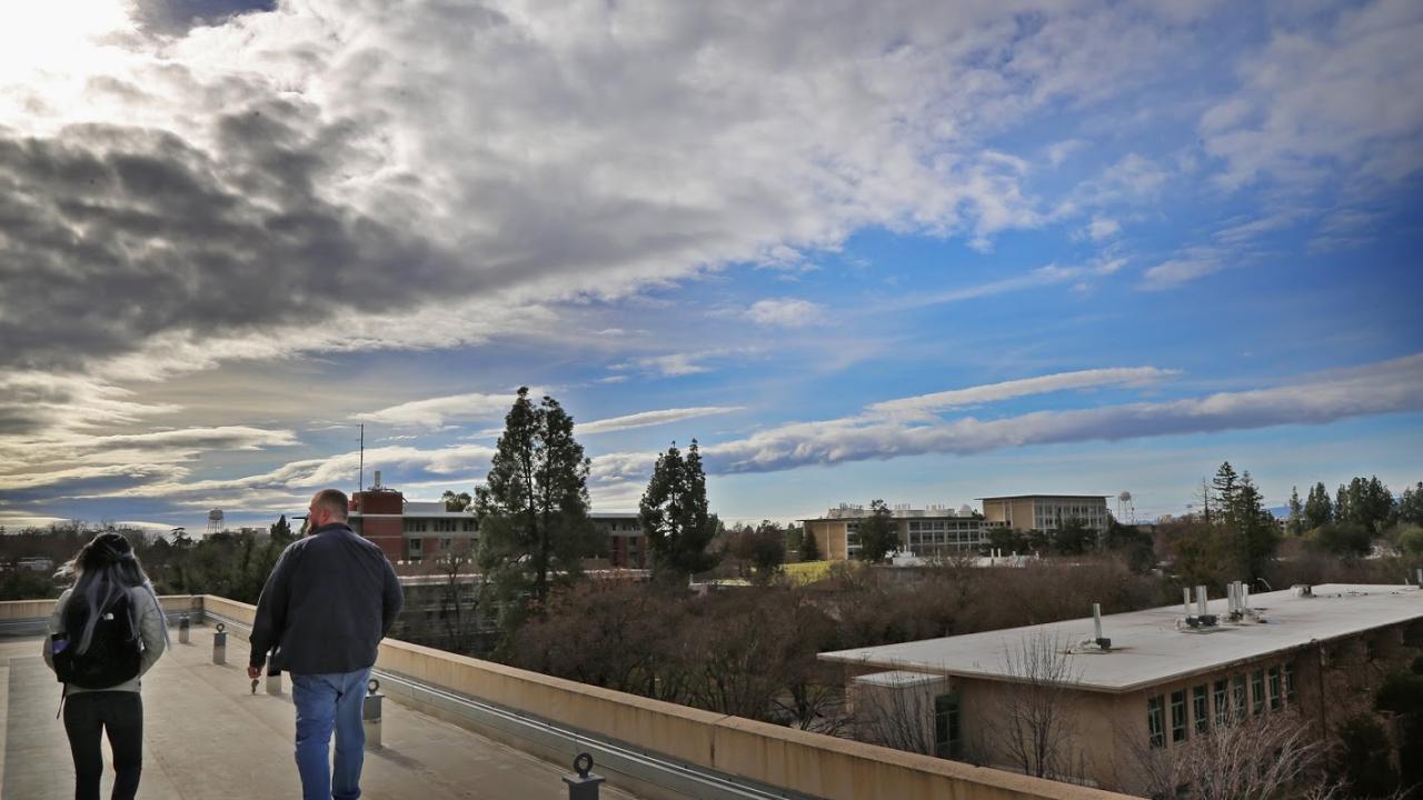 We're on the roof with John to learn how the building is heated. What a view! roof of PES