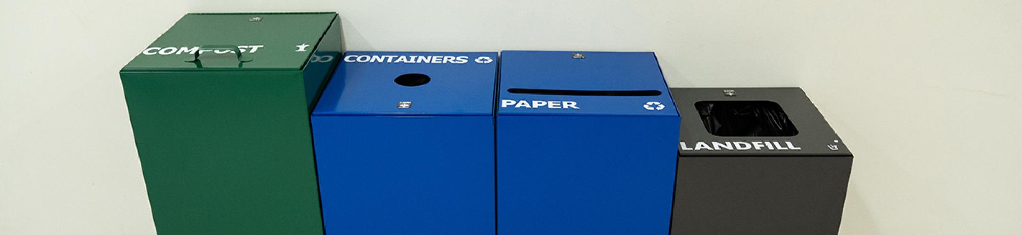 Image of centralized bin system at UC Davis.